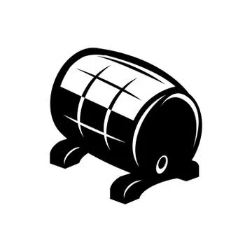 Vector black barrel icon on white background Stock Illustration