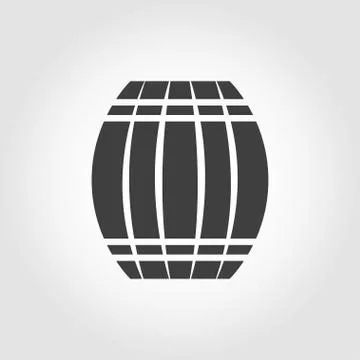 Vector black barrel icon on white background Stock Illustration