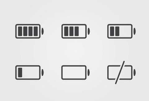 Vector black battery icon Stock Illustration
