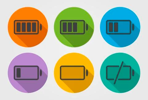 Vector black battery icon Stock Illustration