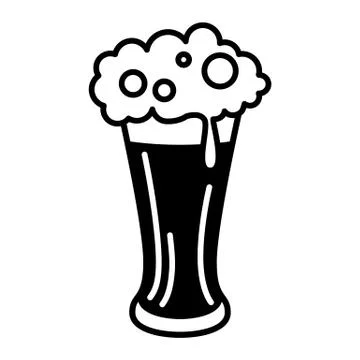 Vector black beer icon. glass filled with beer vector Stock Illustration