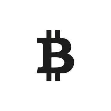 Vector black bitcoins icon on white background. Isolated. Stock Illustration