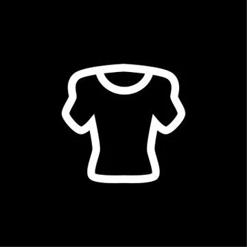 Vector Black Blank Tshirt Icon Symbol. Menu item in the web design. Stock Illustration