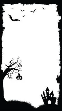 Vector black border Halloween holiday social media story AR filter post tem.. Stock Illustration