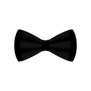 Vector black bow tie icon isolated on white background. Elegant style Stock Illustration