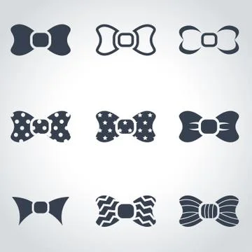 Vector black bow ties icon set Stock Illustration