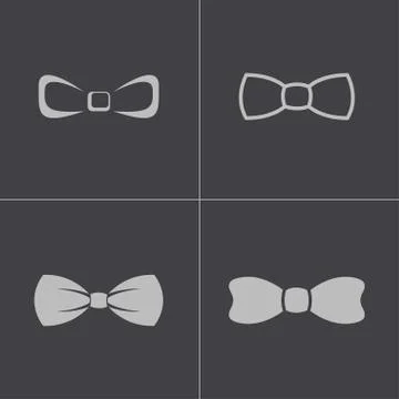 Vector black bow ties icons set Stock Illustration