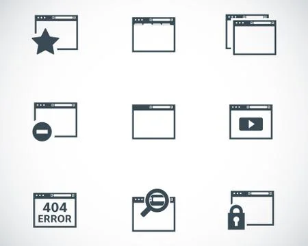 Vector black browser icons Stock Illustration