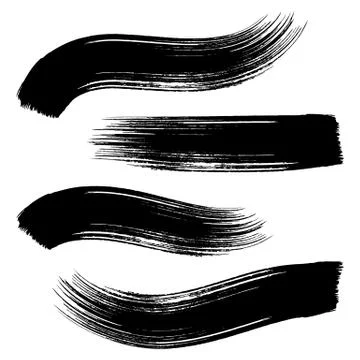 Vector black brush strokes Stockillustratie