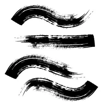 Vector black brush strokes Illustration