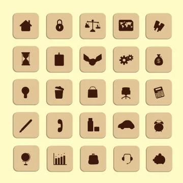 Vector black business web icons set. Stock-Illustration