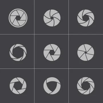 Vector black camera shutter Stock Illustration