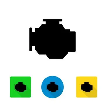 Vector black car engine icon Illustrazione stock