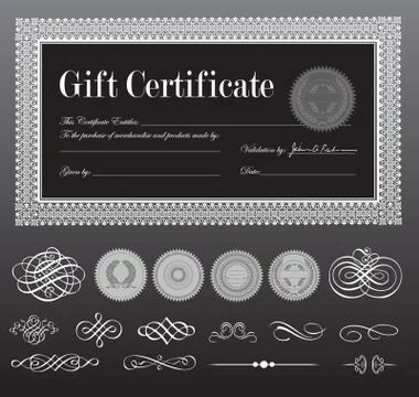 Vector black certificate set Stock Illustration