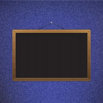 Vector Black chalkboard with brown corners over jeans 스톡 일러스트