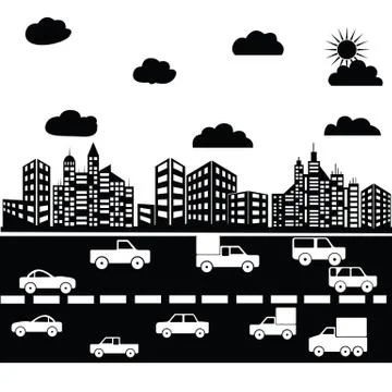 Vector black city Stock Illustration