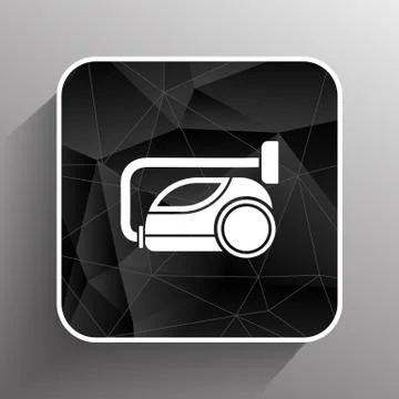Vector black cleaner icon vacuum symbol electric Stock Illustration