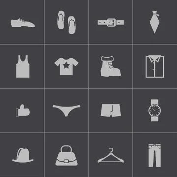 Vector black  clothes  icons set Stockillustratie