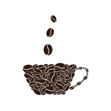 Vector black coffee icons Illustrazione stock