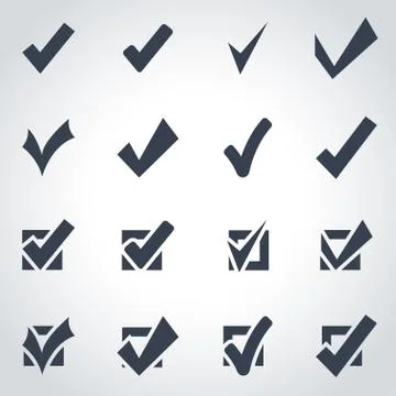 Vector black confirm icon set イラスト素材