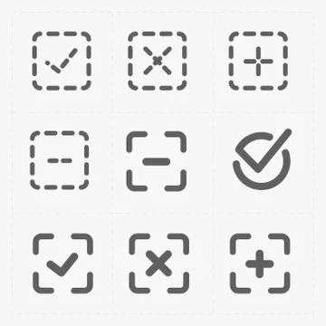 Vector black confirm icons set Stock Illustration