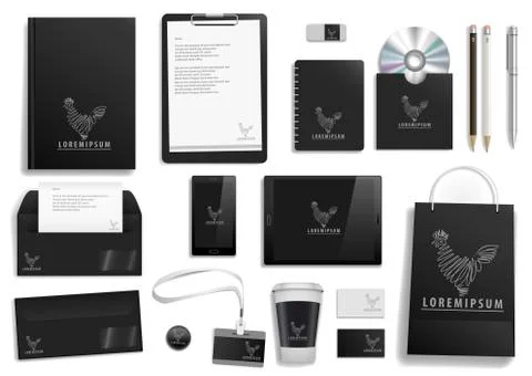 Vector black corporate mock up Stock Illustration