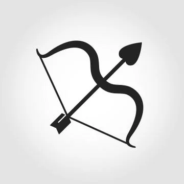 Vector black cupid bow icon Illustrazione stock