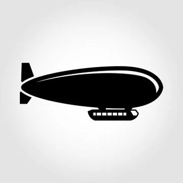 Vector black dirigible balloon icon Stock Illustration