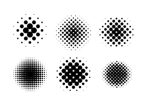 Vector Black Dot Pattern Set 스톡 일러스트