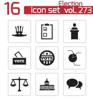 Vector black electiion icons set Stock Illustration