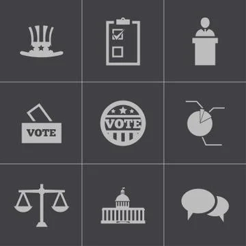 Vector black electiion icons set Stock Illustration