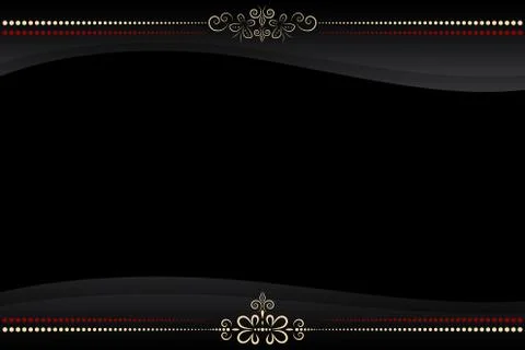 Vector black frame with golden pattern 库存插图