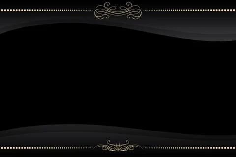 Vector black frame with golden pattern Stock Illustration