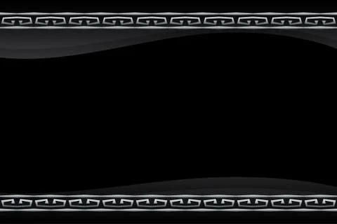 Vector black frame with silver pattern Illustrazione stock