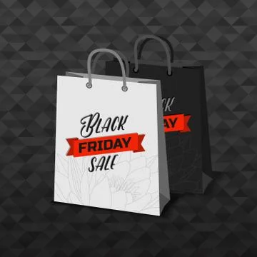 Vector Black Friday black and white shopping bags Stock-Illustration