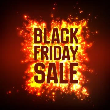 Vector Black Friday Sale background with shining blast of fireworks. Vector i Stock Illustration