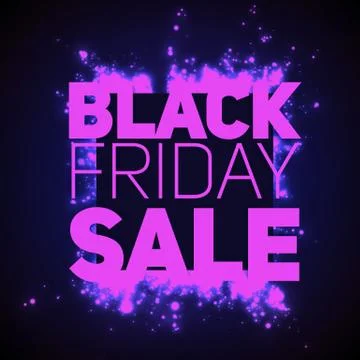 Vector Black Friday Sale background with shining blast of violet sparkles. Ve イラスト素材