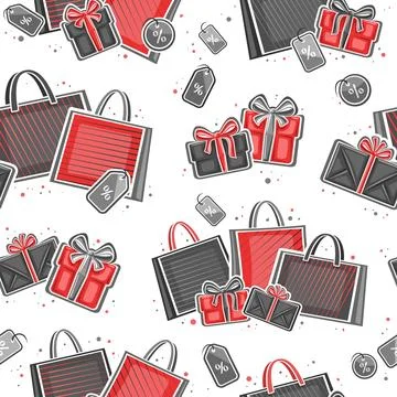 Vector Black Friday seamless pattern Stock Illustration