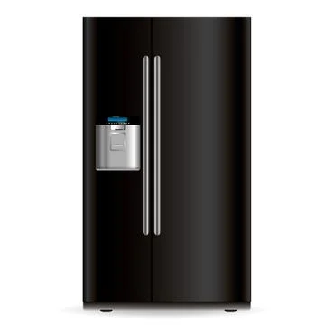 Vector black fridge Stock Illustration