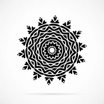Vector Black Geometry Mandala over white Stock Illustration