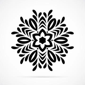 Vector Black Geometry Mandala over white Stock Illustration