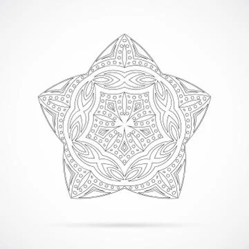 Vector Black Geometry Mandala over white Stock Illustration