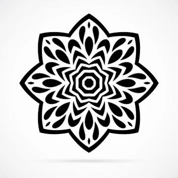 Vector Black Geometry Mandala over white background Stock Illustration