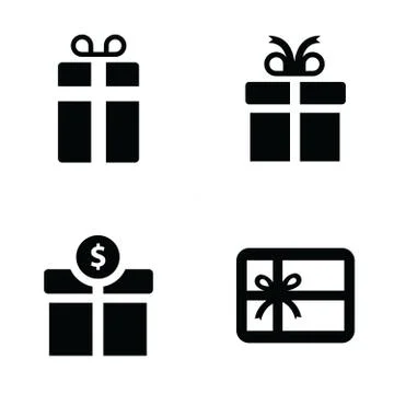 Vector black gift icons Stock Illustration