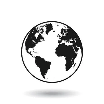 Vector Black Globe world map Stock Illustration