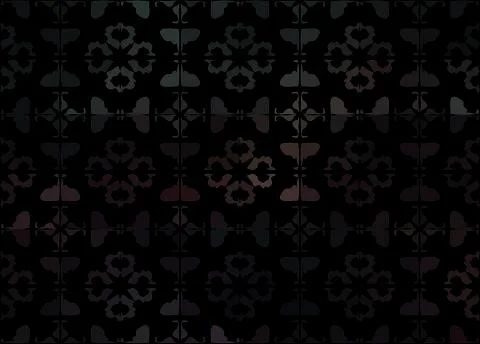 VECTOR BLACK GRADIENT PLANT ORNAMENT ON BLACK BACKGROUND Stock Illustration