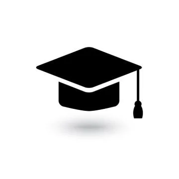 Vector black graduate cap icon Stock Illustration