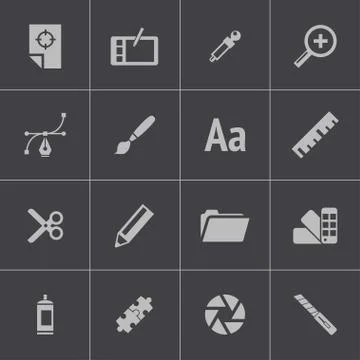 Vector black  graphic design  icons set Stock Illustration