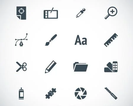 Vector black  graphic design  icons set Stock Illustration