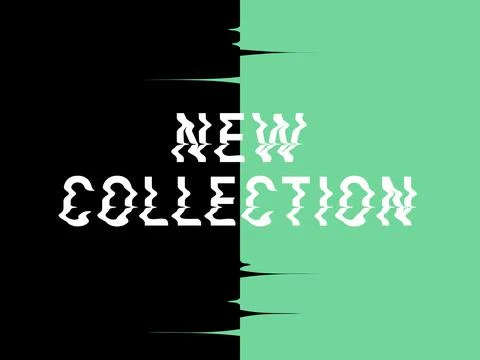 Vector black, green and white liquid effect new collection typography design Stock Illustration